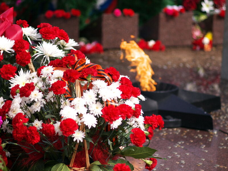 Bouquet of Flowers at Memorial