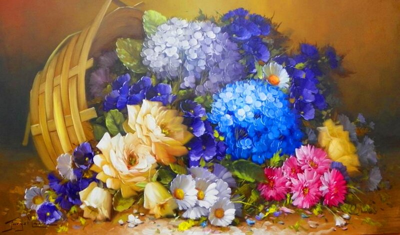 Bouquet of Flowers — Blue, Vibrant