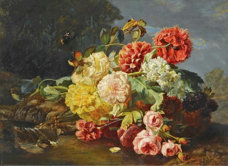 Bouquet of Flowers by Stream