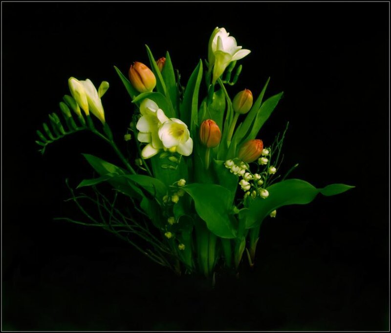 Bouquet of Flowers — Green, Dramatic
