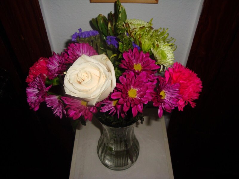 Bouquet of Flowers in Vase — Pink, Calm, Photograph, Table