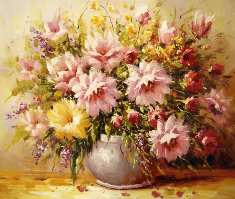 Bouquet of Flowers in Vase — Pink, Calm