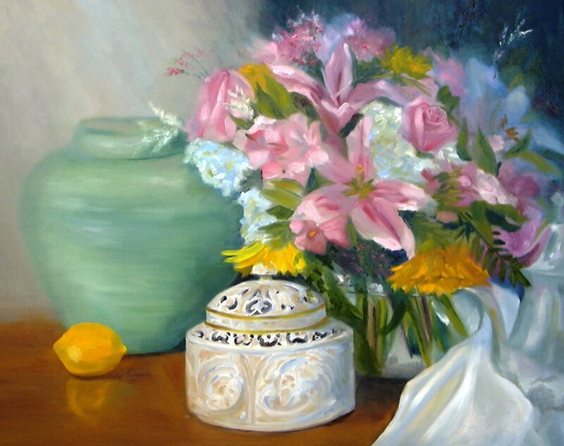 Bouquet of Flowers in Vase — Pink