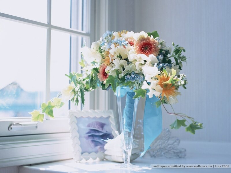Bouquet of Flowers in Vase — White, Serene
