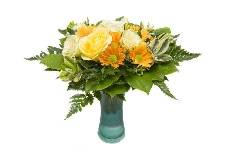 Bouquet of Flowers in Vase — Yellow, Calm, Photograph, Roses