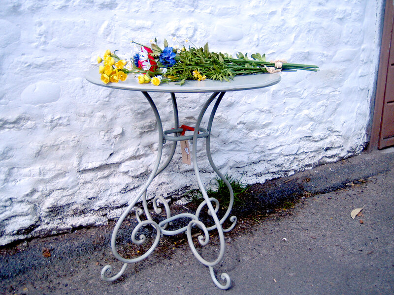 Bouquet of Flowers on Table — White, Calm