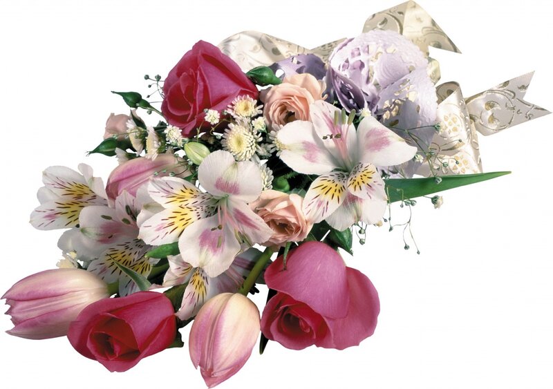 Bouquet of Flowers — Pink, Calm, Photograph, Roses, Alstroemeria