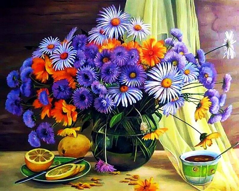 Bouquet of Flowers — Purple, Calm, Afternoon