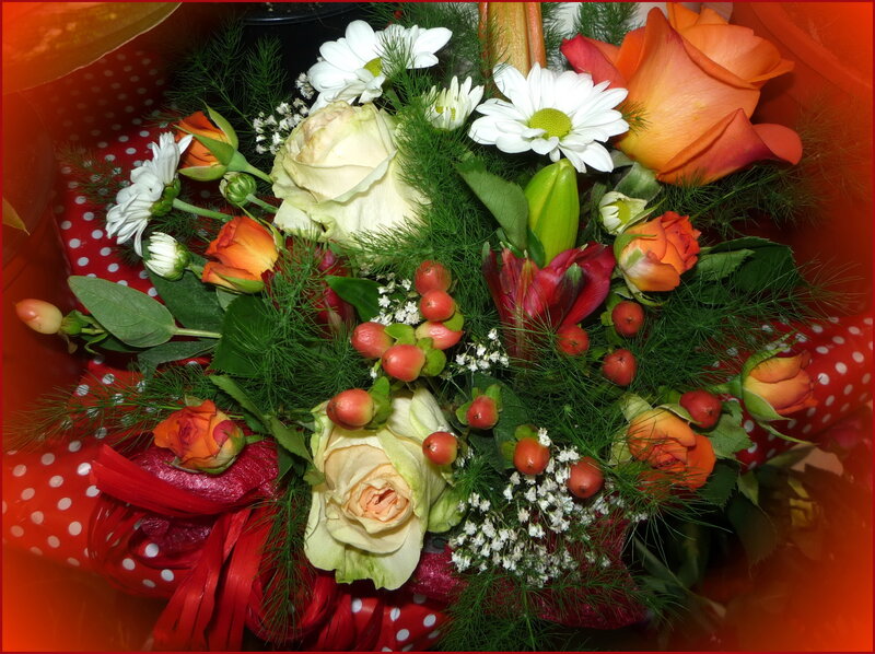 Bouquet of Flowers — Red, Festive, Photograph