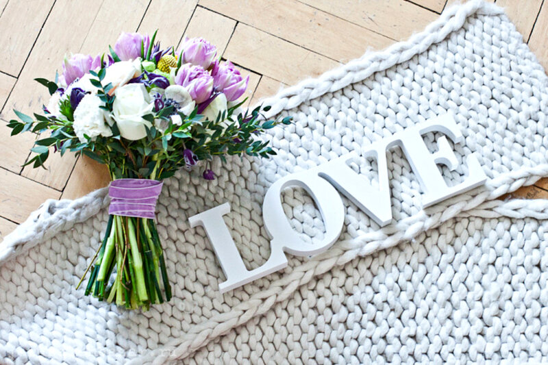 Bouquet of Flowers — White, Calm, Photograph, Text