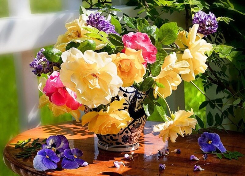 Bouquet of Flowers — Yellow, Serene, Afternoon