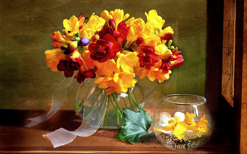 Bouquet of Flowers — Yellow, Serene, Photograph