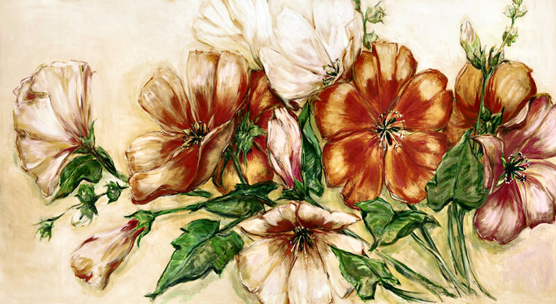 Bouquet of Hollyhocks