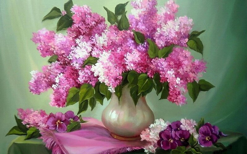 Bouquet of Lilac Flowers — Pink, Serene