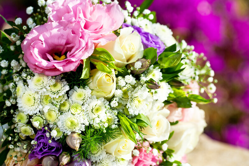 Bouquet of Mixed Flowers — Pink, Bright, Afternoon