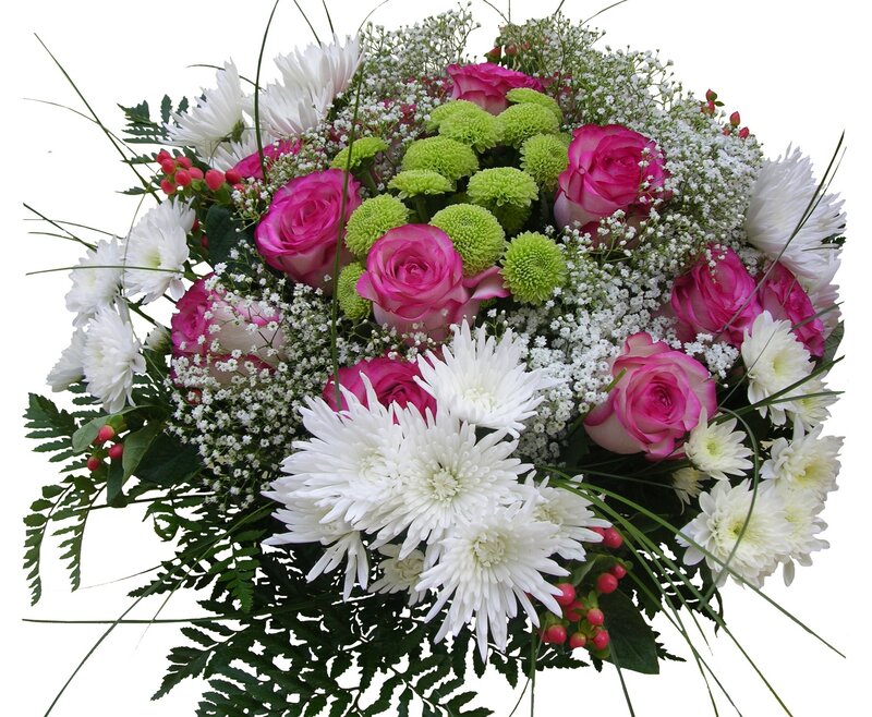 Bouquet of Mixed Flowers — Pink, Festive, Photograph, Roses