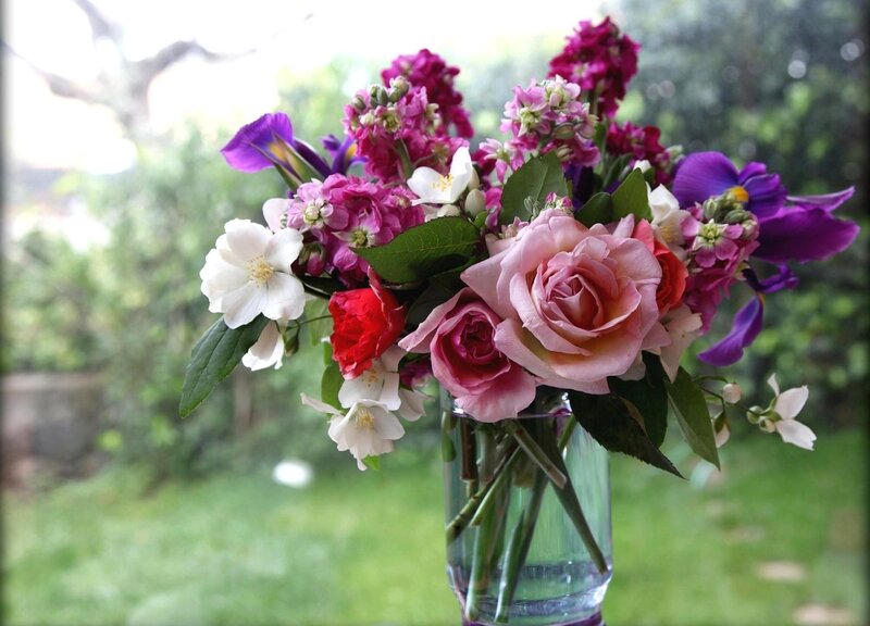 Bouquet of Mixed Flowers — Pink, Serene, Spring, Photograph
