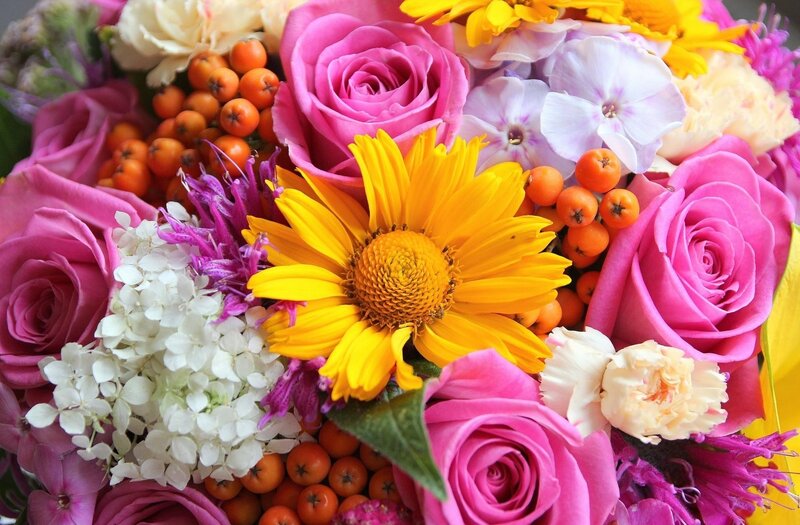 Bouquet of Mixed Flowers — Pink, Vibrant, Summer