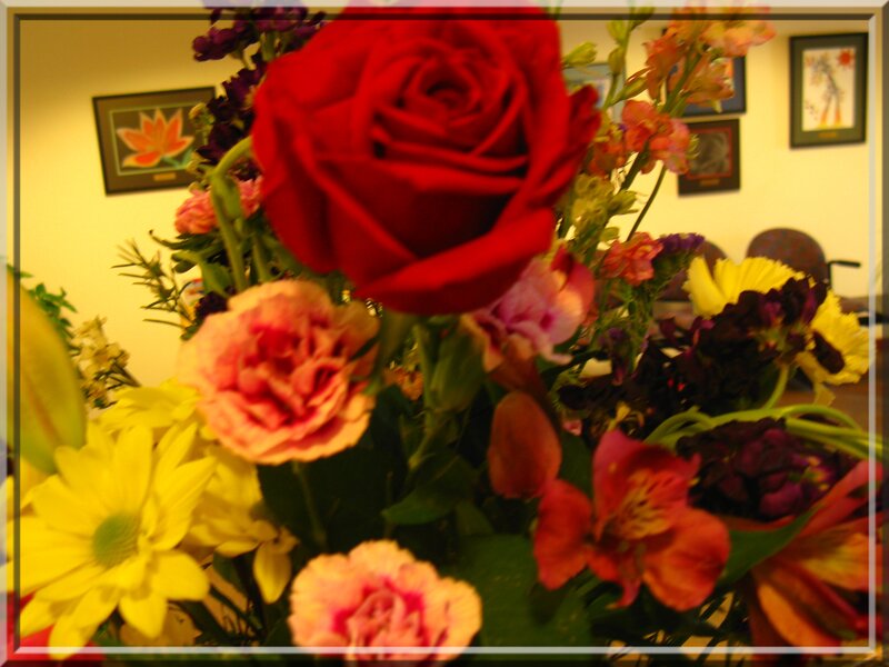 Bouquet of Mixed Flowers — Red, Calm