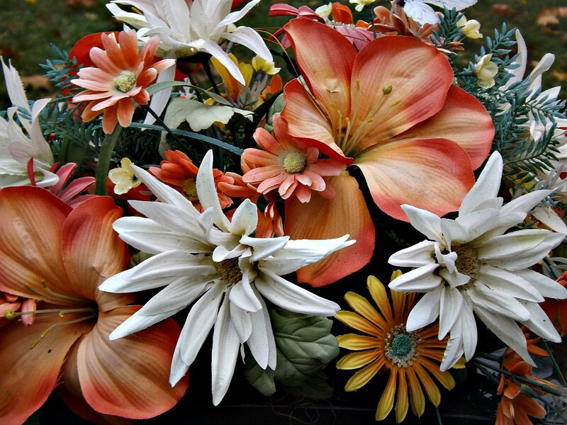 Bouquet of Mixed Flowers — White, Calm, Autumn
