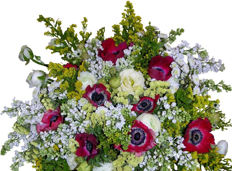 Bouquet of Mixed Flowers — White, Vibrant