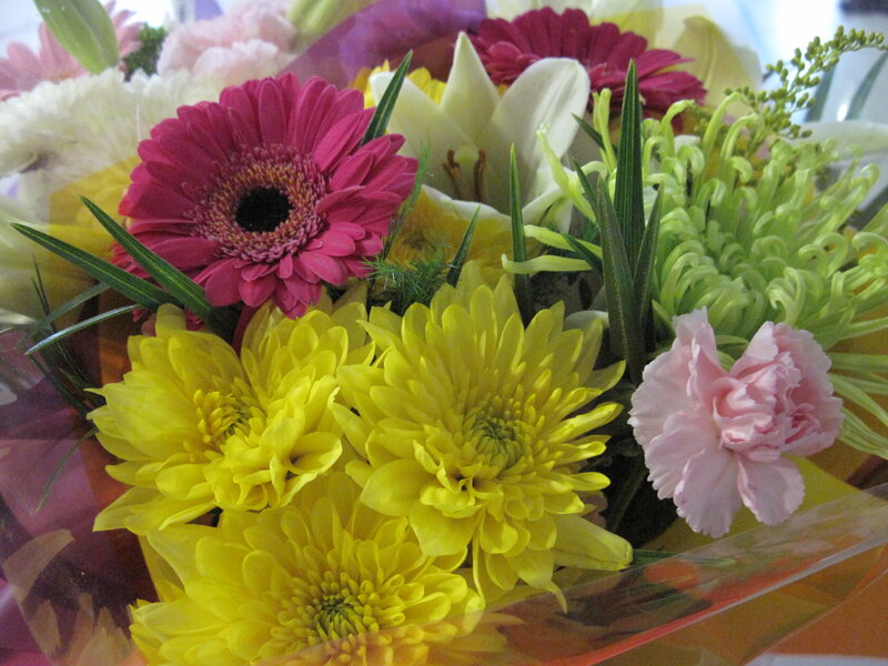 Bouquet of Mixed Flowers — Yellow, Bright, Photograph, Gerbera Daisy