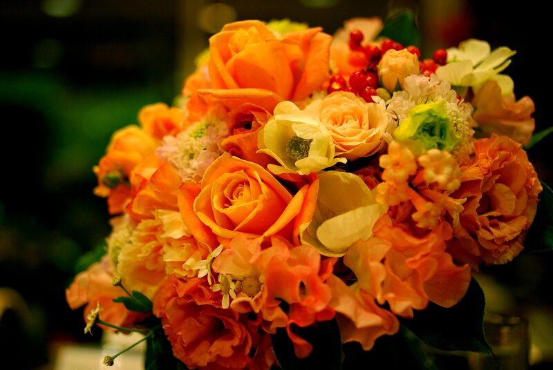 Bouquet of Orange Flowers — Warm
