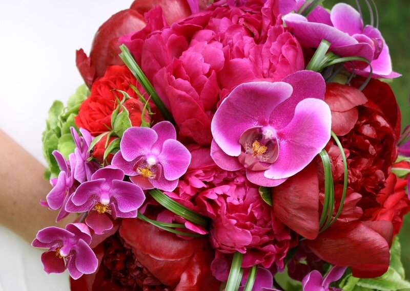 Bouquet of Orchids and Peonies
