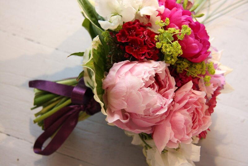 Bouquet of Peonies and Flowers — Pink