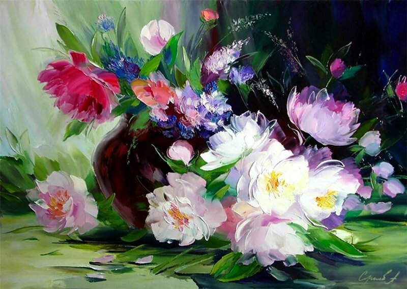 Bouquet of Peonies — Green