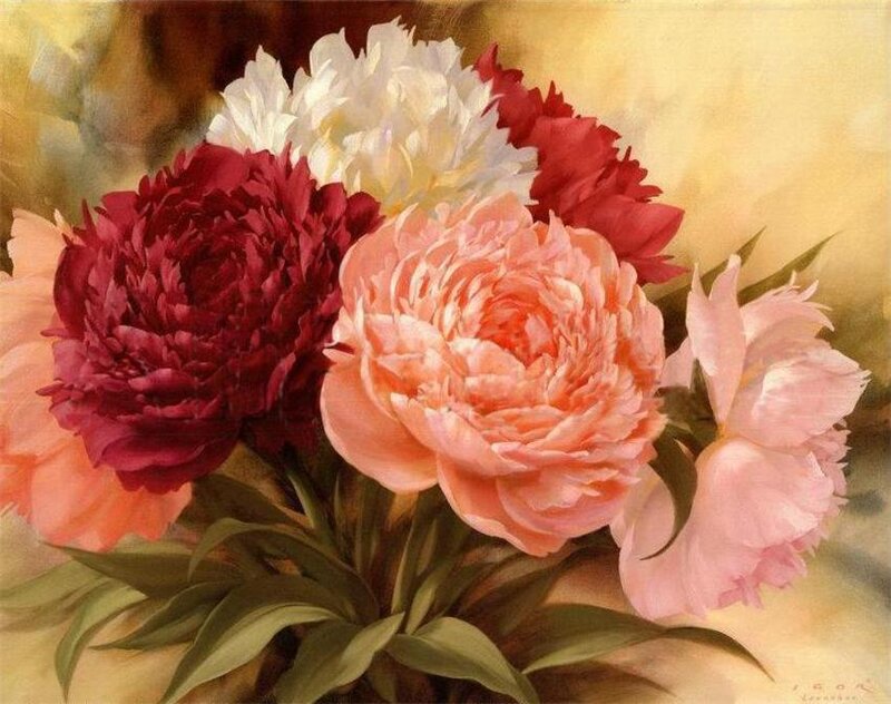 Bouquet of Peonies — Pink, Calm