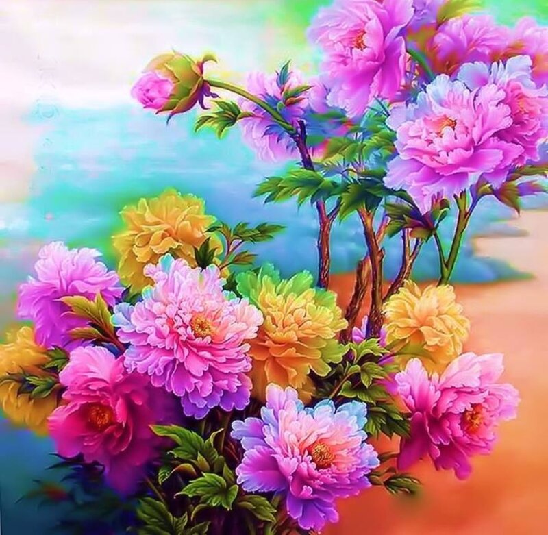 Bouquet of Peonies — Pink, Vibrant