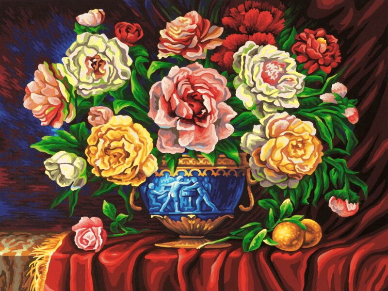 Bouquet of Peonies — Red, Dramatic