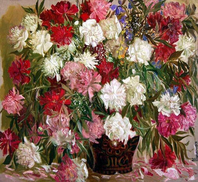 Bouquet of Peonies — Red