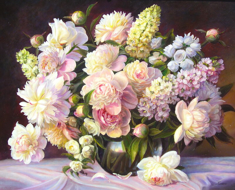 Bouquet of Peonies — White, Serene