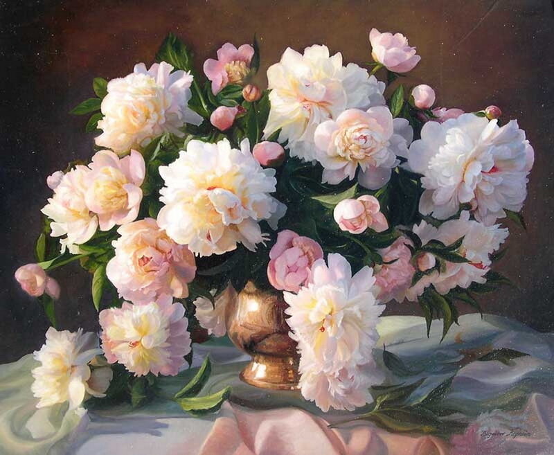 Bouquet of Peonies — White
