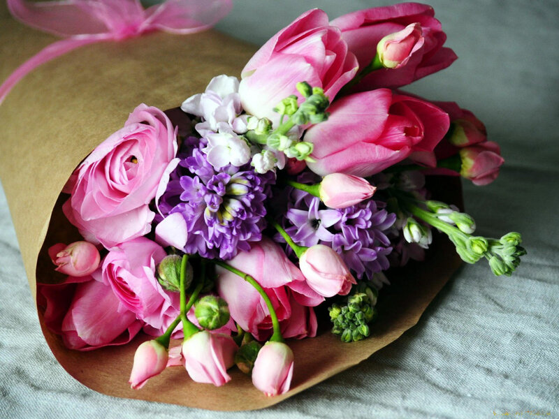 Bouquet of Pink and Purple Flowers — Calm, Spring