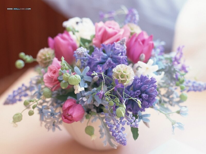 Bouquet of Pink and Purple Flowers