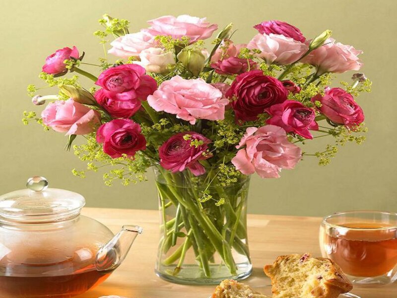 Bouquet of Pink Flowers — Calm, Morning