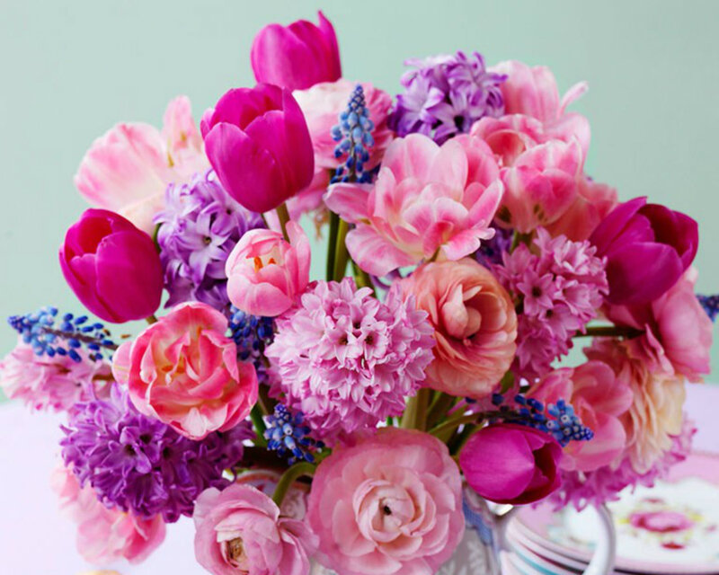 Bouquet of Pink Flowers — Calm, Spring, Photograph