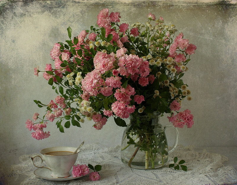 Bouquet of Pink Flowers — Serene, Photograph