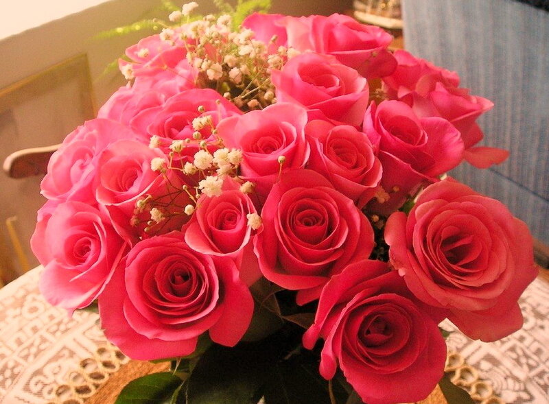 bouquet of pink roses