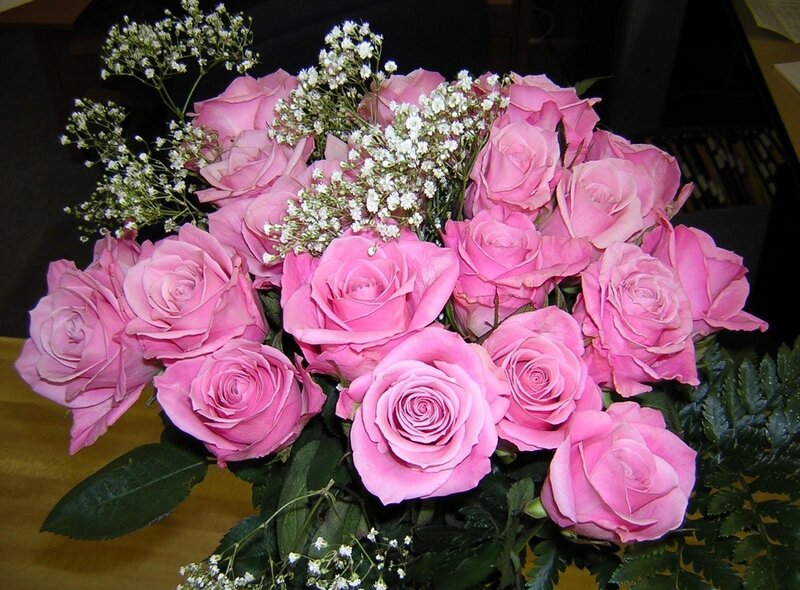 bouquet of pink roses