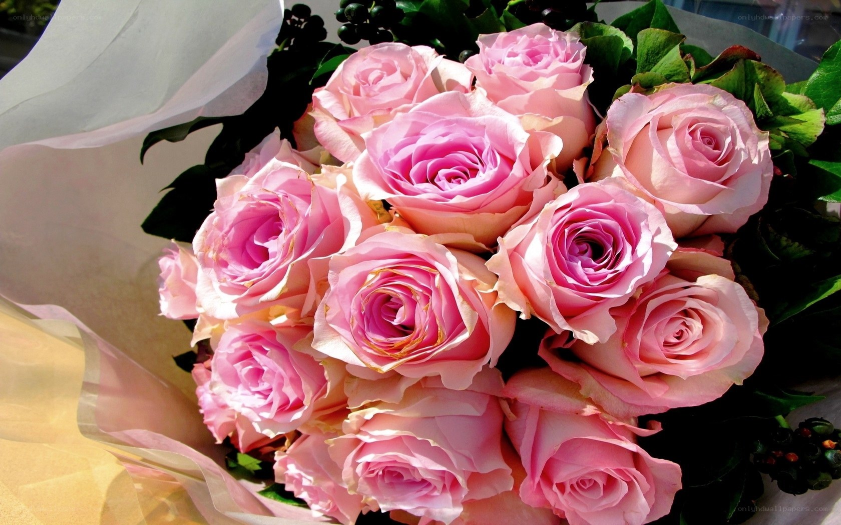 bouquet of pink roses