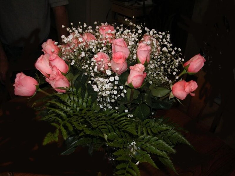 Bouquet of Pink Roses — Calm, Night, Photograph