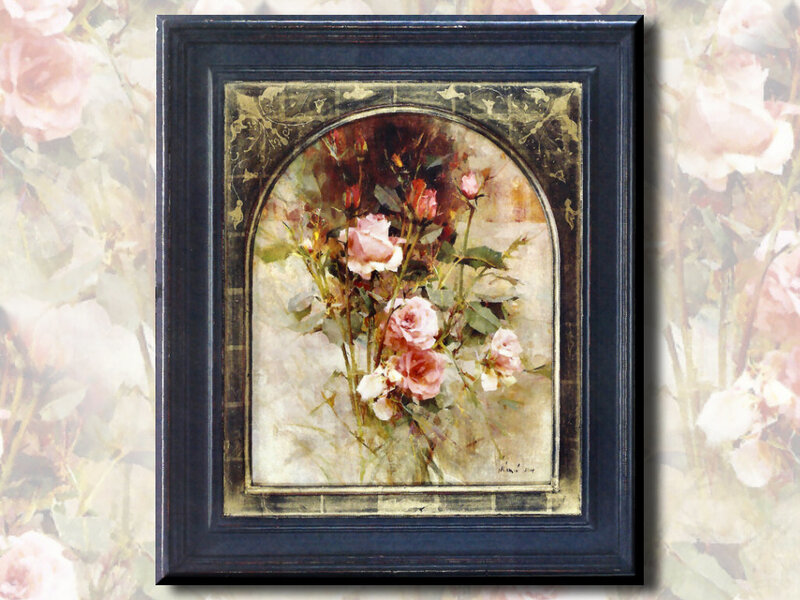Bouquet of Pink Roses — Calm, Painting