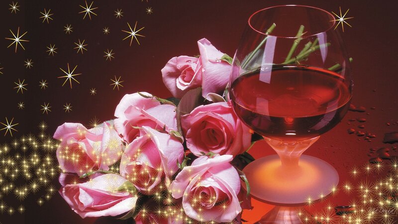Bouquet of Pink Roses — Romantic, Night, Photograph