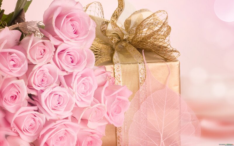 Bouquet of Pink Roses — Romantic, Photograph, Gift Box