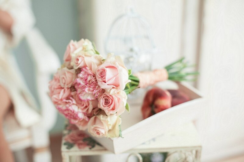 Bouquet of Pink Roses — Soft, Photograph, Peaches