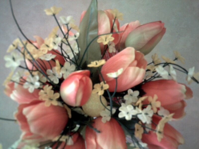 bouquet of pink tulips